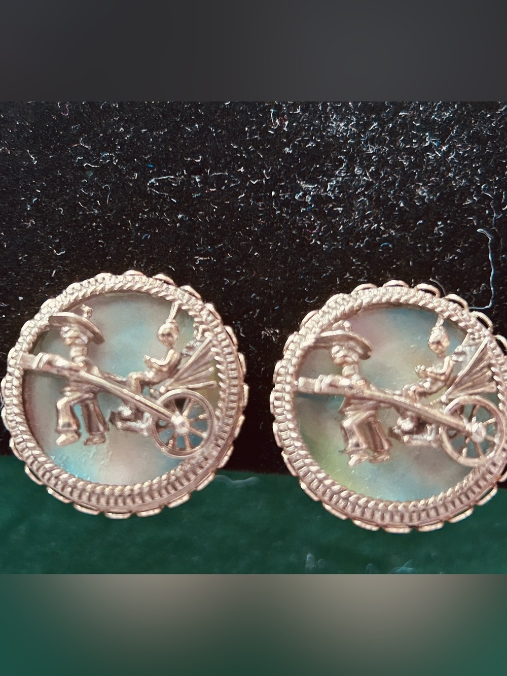 Silver-Tone Mother of Pearl Carriage Earrings - Women Jewelry